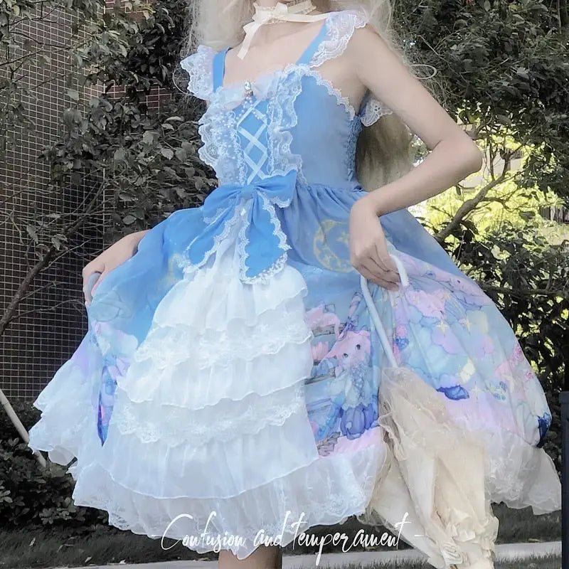 Starry Bunny Kingdom Lolita Dress for Magical Twilight Fairytales - Cosparty