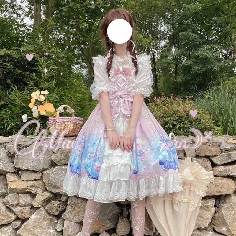 Starry Bunny Kingdom Lolita Dress for Magical Twilight Fairytales - Cosparty