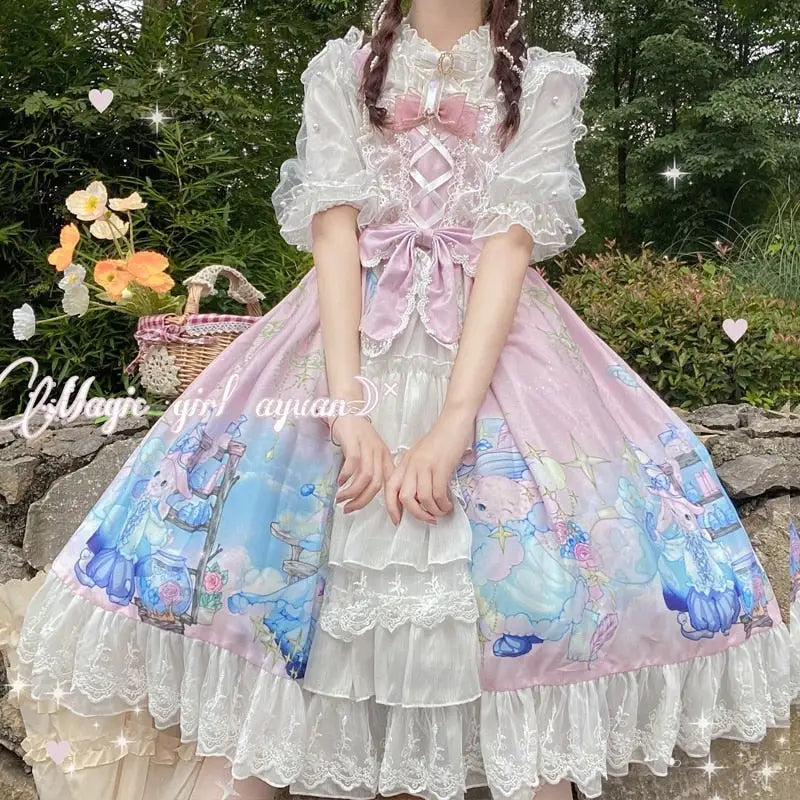 Starry Bunny Kingdom Lolita Dress for Magical Twilight Fairytales - dress