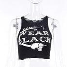 Stay Naked Or Wear Black Gothic Cropped Tank Top - crop top