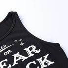 Stay Naked Or Wear Black Gothic Cropped Tank Top - crop top