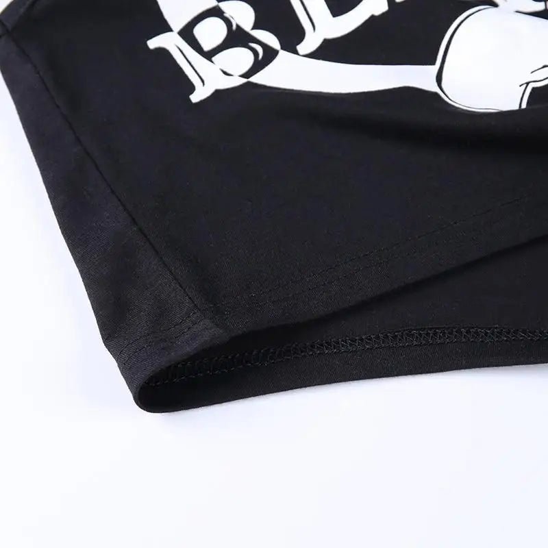 Stay Naked Or Wear Black Gothic Cropped Tank Top - Cosparty