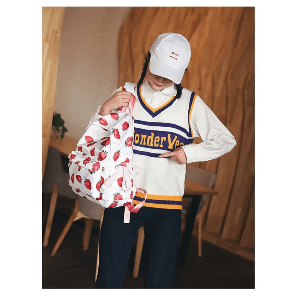 Strawberry Aesthetic Backpack for Harajuku and J - Fashion Lovers - Cosparty