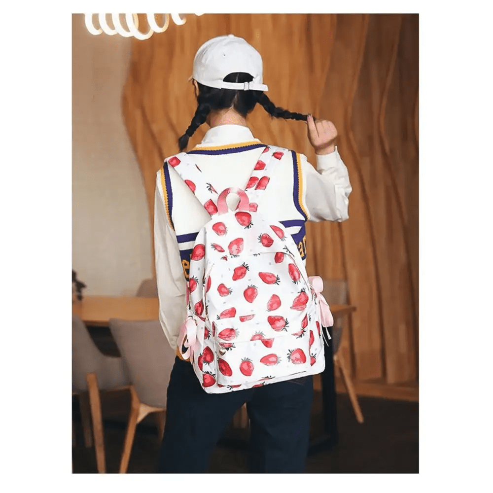 Strawberry Aesthetic Backpack for Harajuku and J - Fashion Lovers - Cosparty