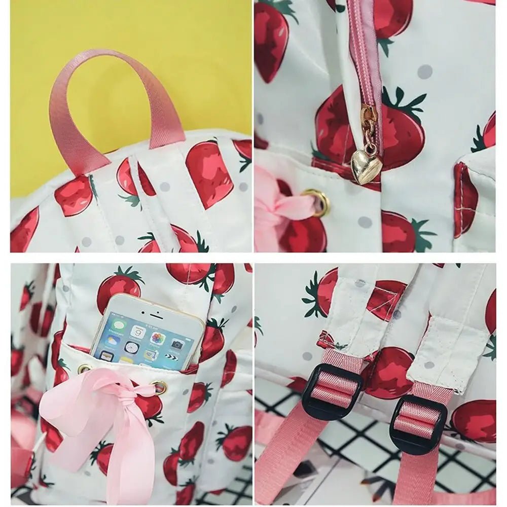 Strawberry Aesthetic Backpack for Harajuku and J - Fashion Lovers - Cosparty