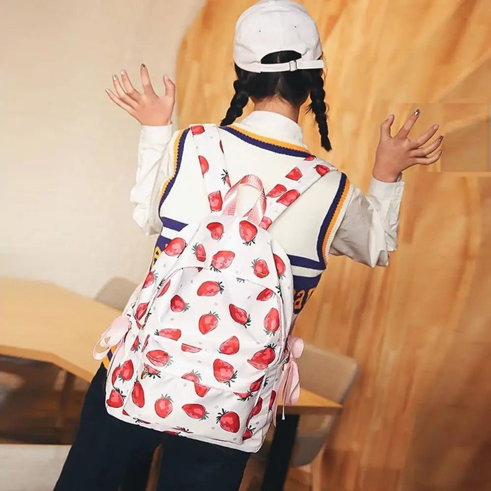 Strawberry Aesthetic Backpack for Harajuku and J - Fashion Lovers - Cosparty