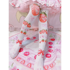 Strawberry Babe Stockings with Berry and Baby Bun Print - stockings