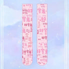 Sweet Lolita Japanese Writing Stockings Thigh Highs Knee High Socks Kawaii Cute Pink