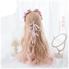 Strawberry Blond Wavy Lolita Wig with Fringe and Highlights - wig