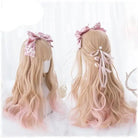 Strawberry Blond Wavy Lolita Wig with Fringe and Highlights - wig