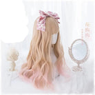 Strawberry Blond Wavy Lolita Wig with Fringe and Highlights - wig