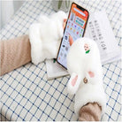 Strawberry Bunny Plush Mittens in New Condition Org In Stock - mittens