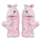 Strawberry Bunny Plush Mittens in New Condition Org In Stock - Bright Pink - mittens