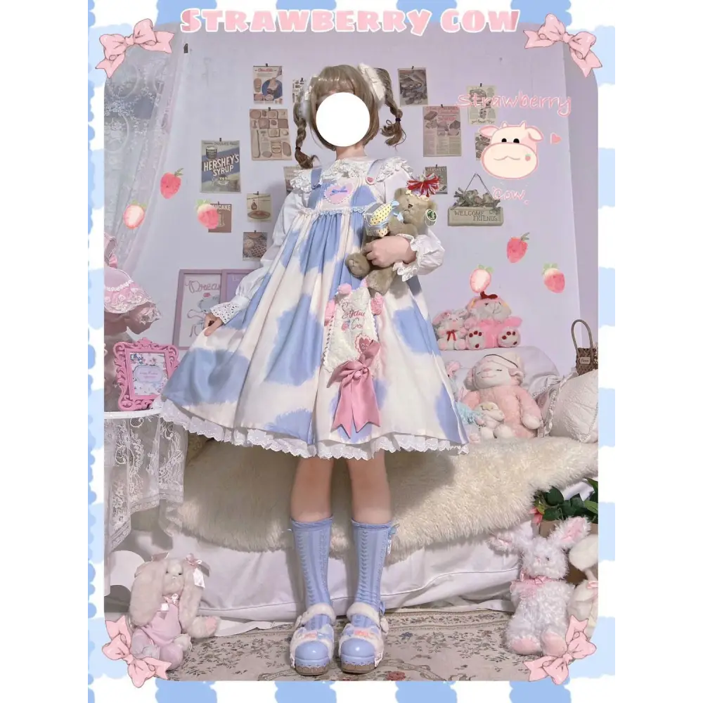 Milky Cow Lolita Dress - Blue - dress