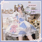 Strawberry Cow Print Lolita Dress for Pastel Princesses - Cosparty