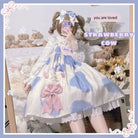 Strawberry Cow Print Lolita Dress for Pastel Princesses - Cosparty