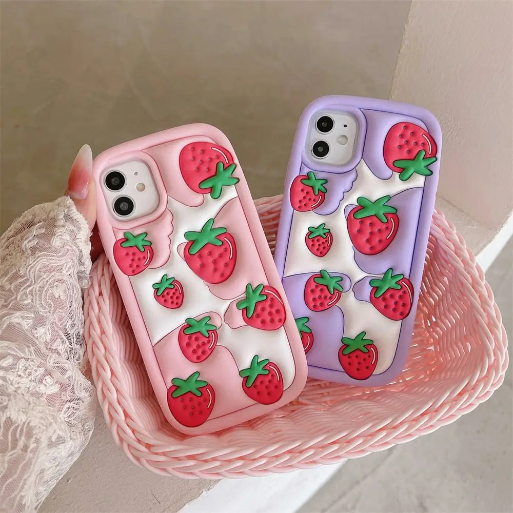 Strawberry Cream iPhone Case for a Cute and Irresistible Look - iphone case