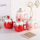 Strawberry Desert Mugs with Lid and Spoon for a Kawaii Morning - Cosparty