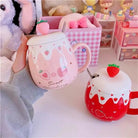 Strawberry Desert Mugs with Lid and Spoon for a Kawaii Morning - Cosparty
