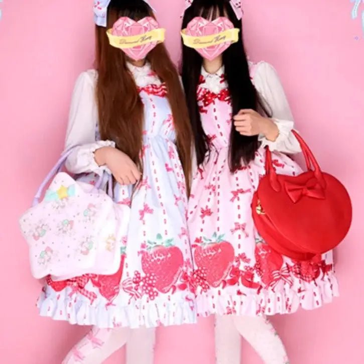 Strawberry Field Dress with Matching Bow Headband - Cosparty