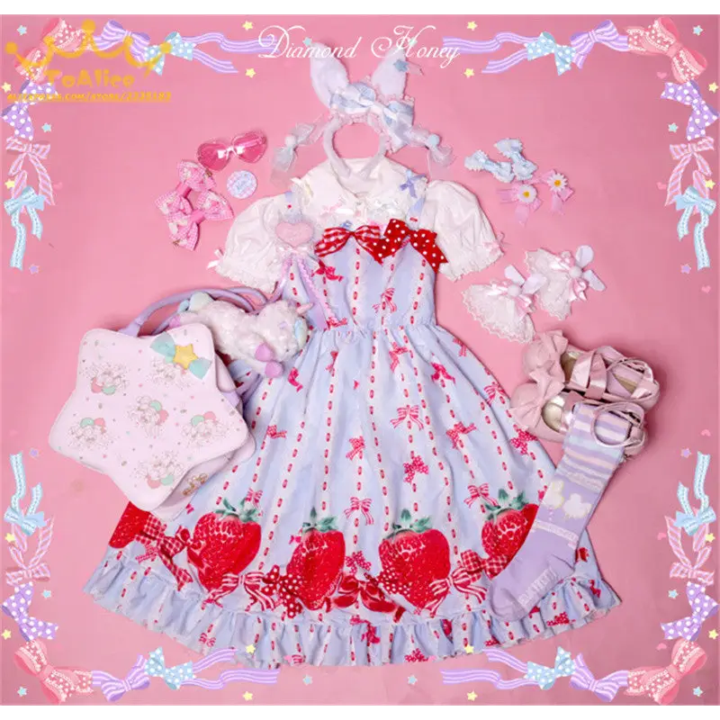 Strawberry Field Dress with Matching Bow Headband - Dress