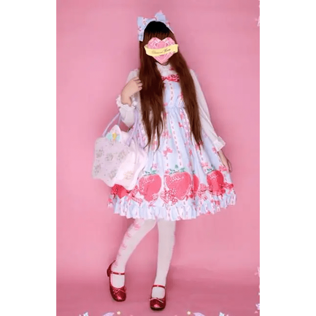 Strawberry Field Dress with Matching Bow Headband - Cosparty