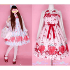 Strawberry Field Dress with Matching Bow Headband - Cosparty