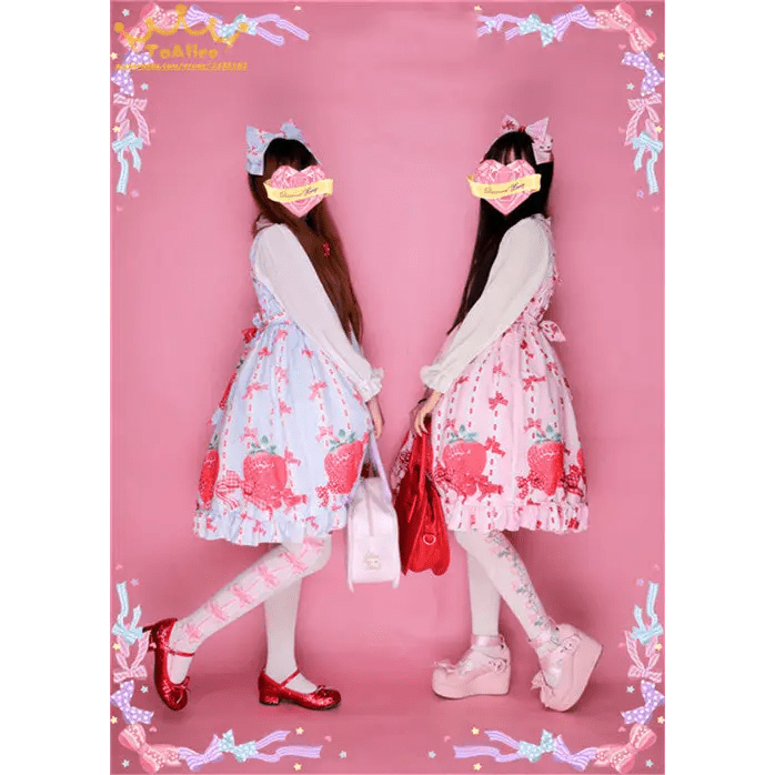 Strawberry Field Dress with Matching Bow Headband - Cosparty