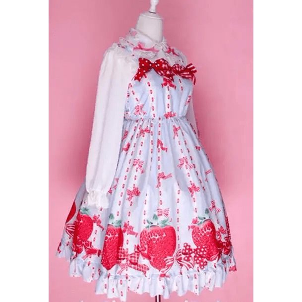 Strawberry Field Dress with Matching Bow Headband - Cosparty