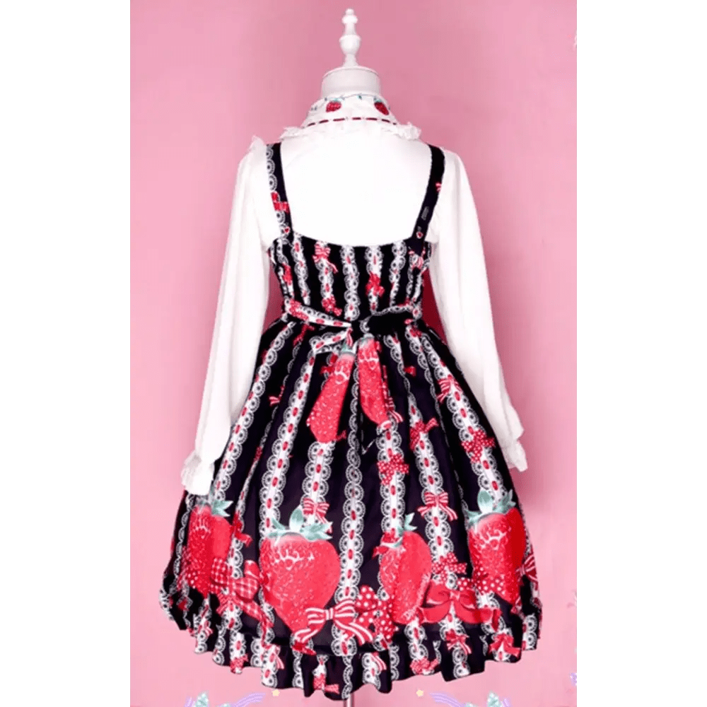 Strawberry Field Dress with Matching Bow Headband - Cosparty