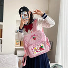 Strawberry Inspired Unicorn Backpack with Adjustable Straps and Pockets - Cosparty