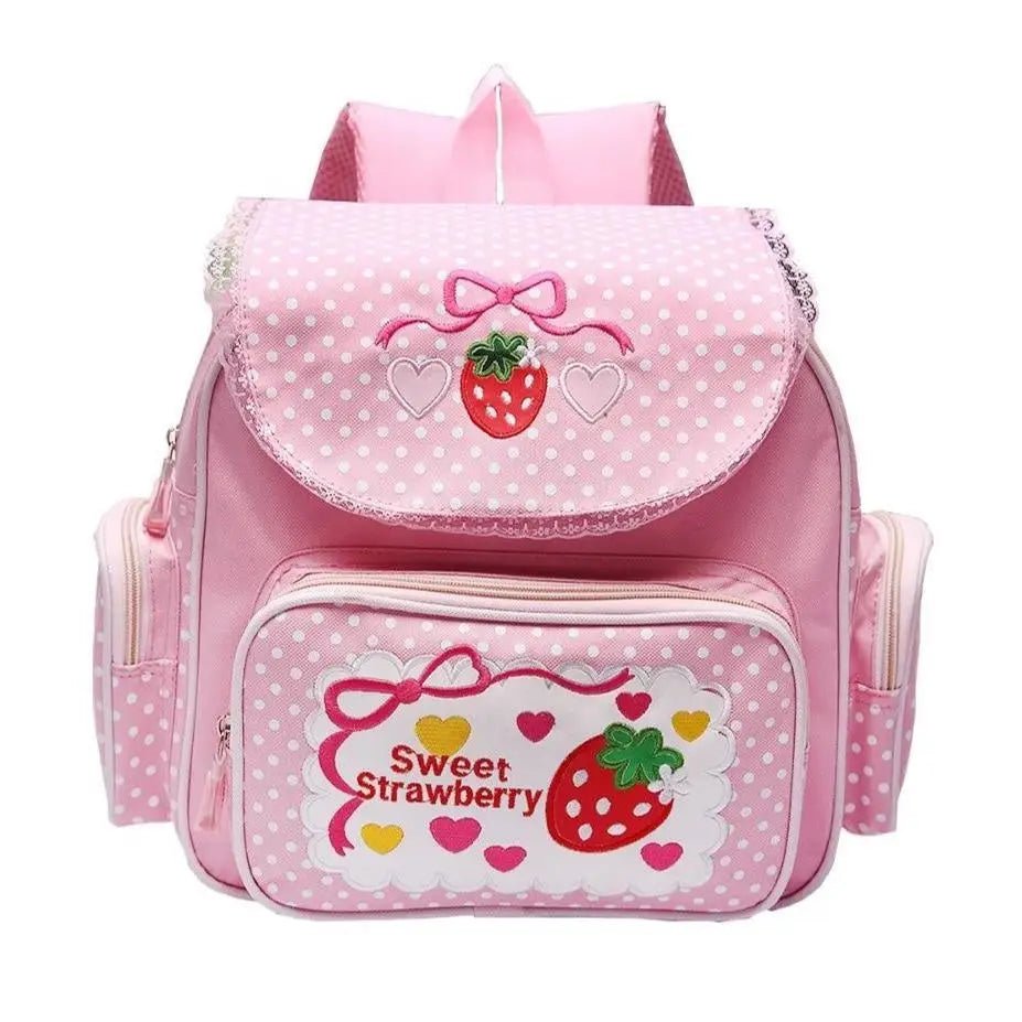 Strawberry Inspired Unicorn Backpack with Adjustable Straps and Pockets - Cosparty