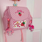 Strawberry Inspired Unicorn Backpack with Adjustable Straps and Pockets - Cosparty