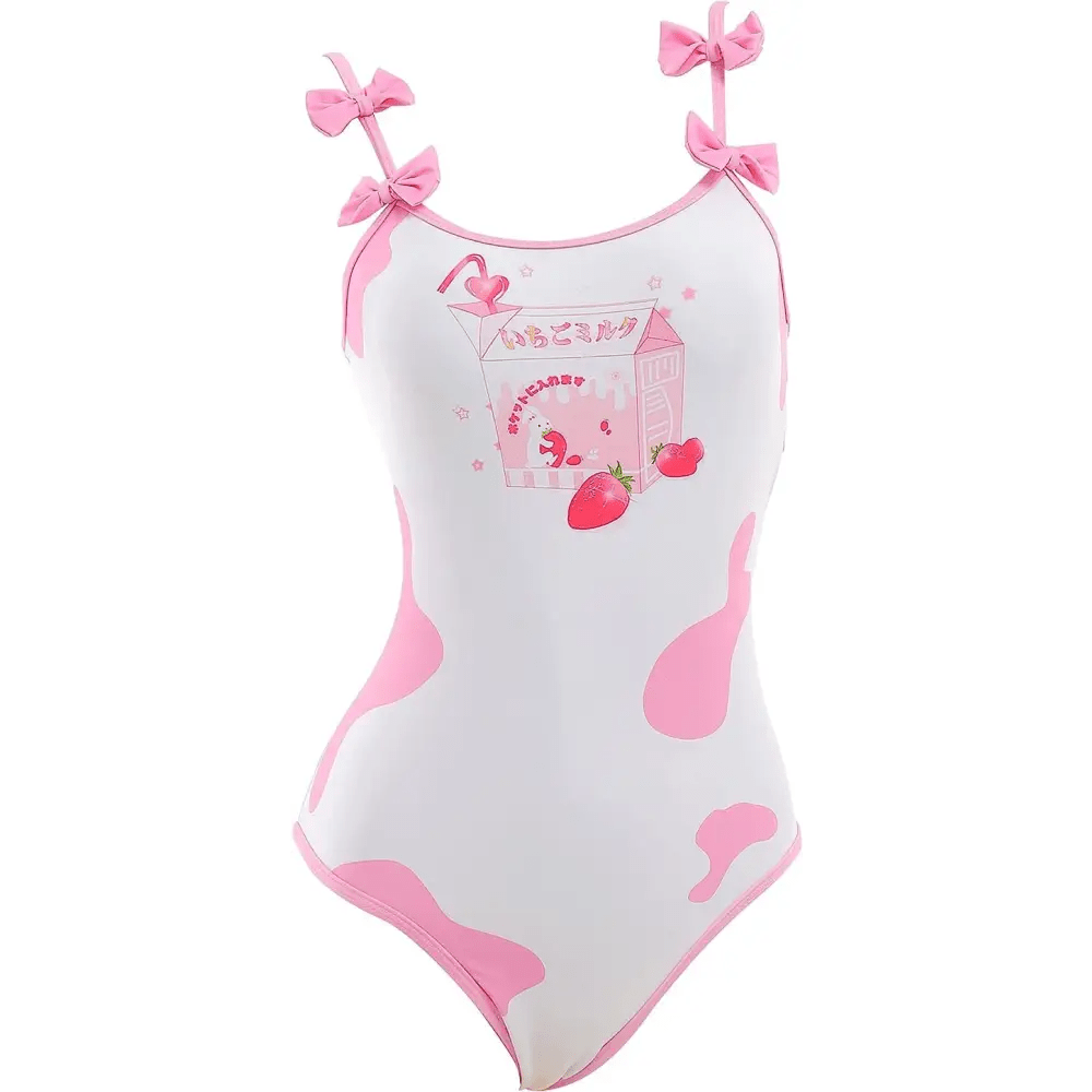 Strawberry Milk Bow Onesie for Cozy Kawaii Style - Cosparty