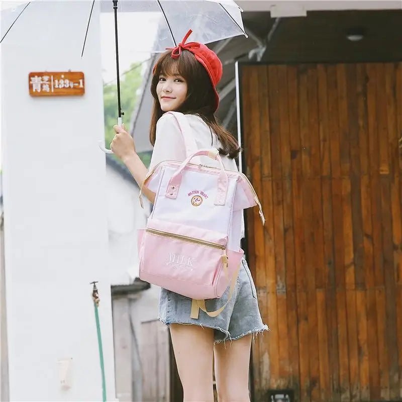 Strawberry Milk Kawaii Backpack for Stylish Everyday Wear - Cosparty