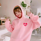 Strawberry Milk Kawaii Hoodie in Pastel Pink Inspired by Japanese Fashion - Cosparty
