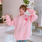 Strawberry Milk Kawaii Hoodie in Pastel Pink Inspired by Japanese Fashion - Cosparty