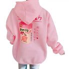 Strawberry Milk Kawaii Hoodie in Pastel Pink Inspired by Japanese Fashion - Cosparty
