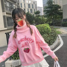 Strawberry Milk Knit Sweater with Hand Embroidery Details - Cosparty
