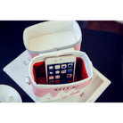 Strawberry Milk Purse with Gold Hardware and Hand Embroidery - Cosparty