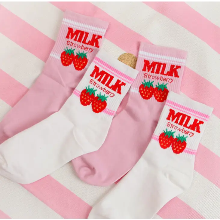 Strawberry Milk Socks Inspired by Harajuku Fashion - Socks