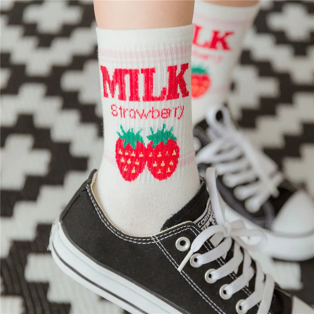 Strawberry Milk Socks Inspired by Harajuku Fashion - Socks