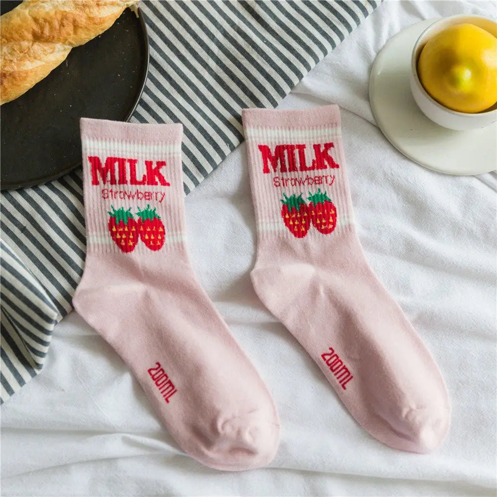Strawberry Milk Socks Inspired by Harajuku Fashion - Cosparty