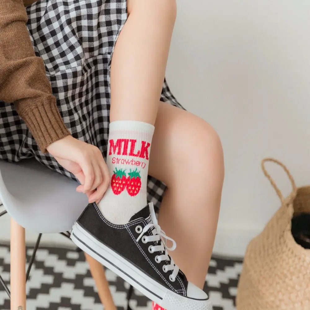 Strawberry Milk Socks Inspired by Harajuku Fashion - Cosparty