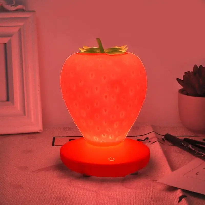 Strawberry Nursery Night Light - Red Berry - lamp, lamps, lighting, lights, strawberries