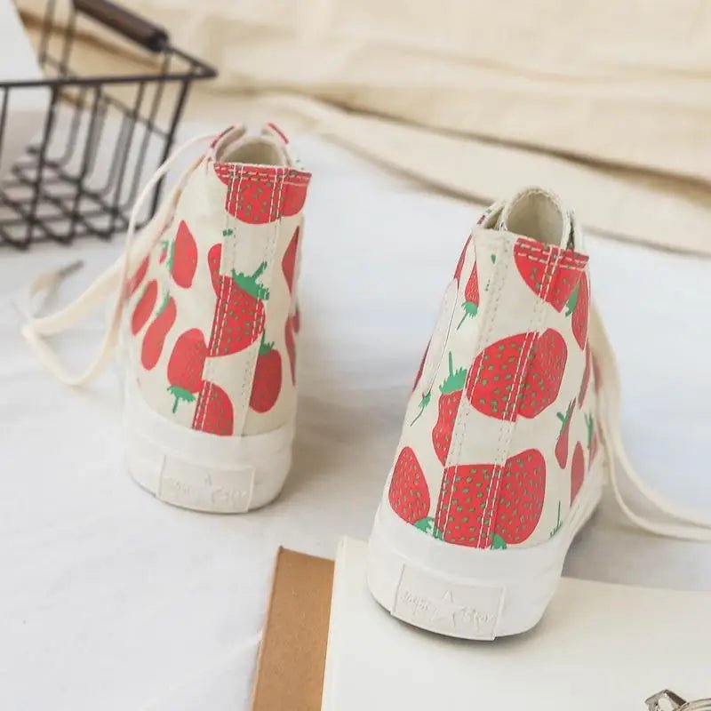 Strawberry - Patterned Sneakers for Kawaii Footwear Lovers - Cosparty