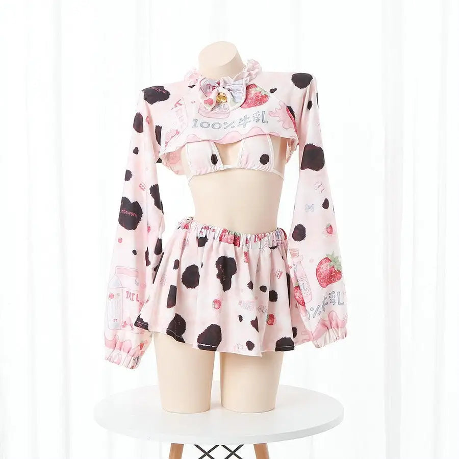 Strawberry Cow Cosplay - Brown & Pink - calf, cosplay, cosplaying, costumes, cow costume