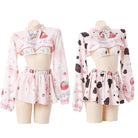 Strawberry Pink Cow Lingerie Cosplay Set - Cosparty