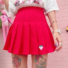 Strawberry Pleated School Girl Tennis Skirt Length 37cm Waist - Cosparty