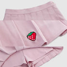 Strawberry Pleated School Girl Tennis Skirt Length 37cm Waist - Cosparty